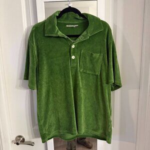 OAS Green Velour Polo Shirt – Size XL